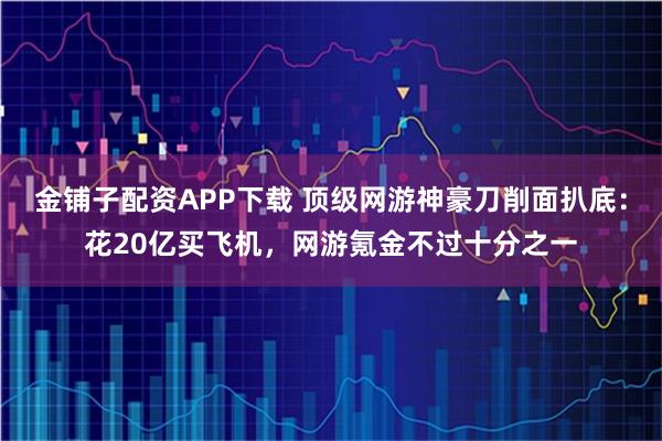金铺子配资APP下载 顶级网游神豪刀削面扒底：花20亿买飞机，网游氪金不过十分之一